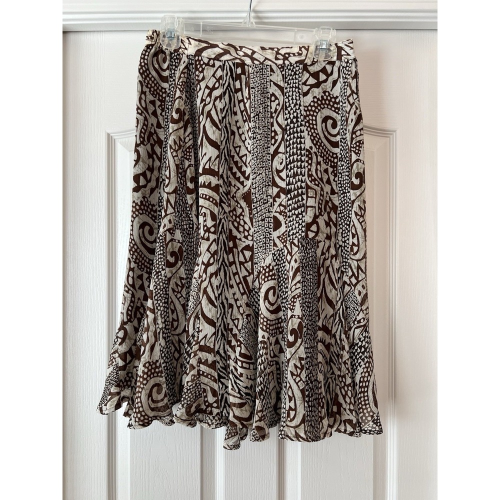 NWT Ruby Rd Midi Maxi Skirt Size 8 Brown Boho Office Wear Career Core Flowy